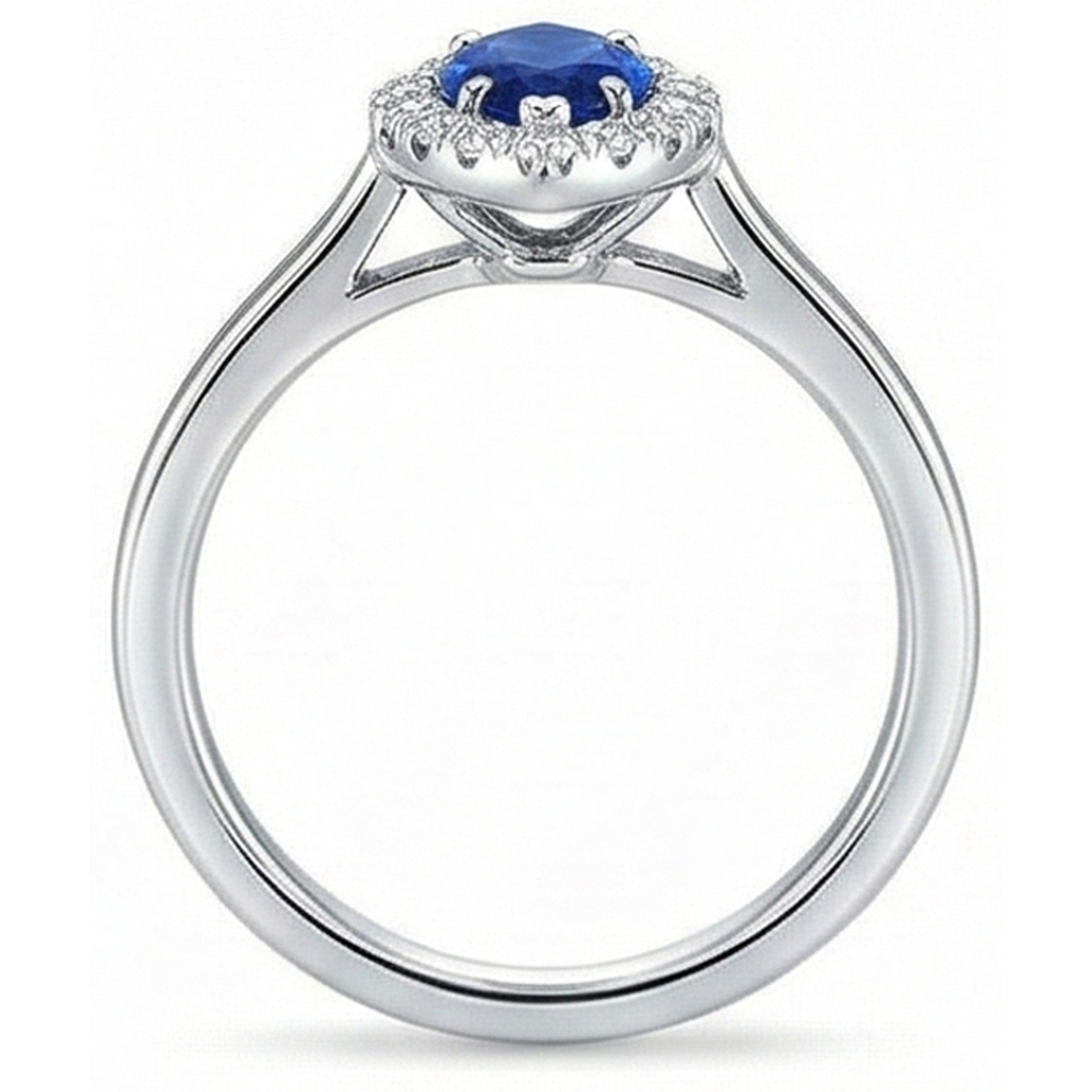 vero marquise diamante 2carati anello vista di profilo