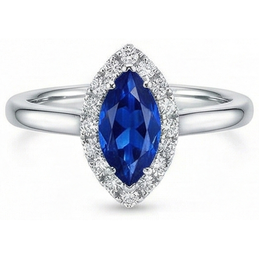 vero marquise diamante 2carati anello angolo laterale