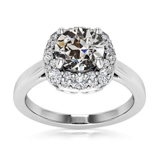 Fedi Nuziali Da Donna Halo Il Giro Vecchio Minatore Naturale Diamante 5.25 Carati 14K Gold