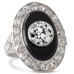 Fedi Nuziali Halo Da Donna, Rotonde, Con Genuino Diamanti A Taglio Antico, In Oro Nero 4 Carati