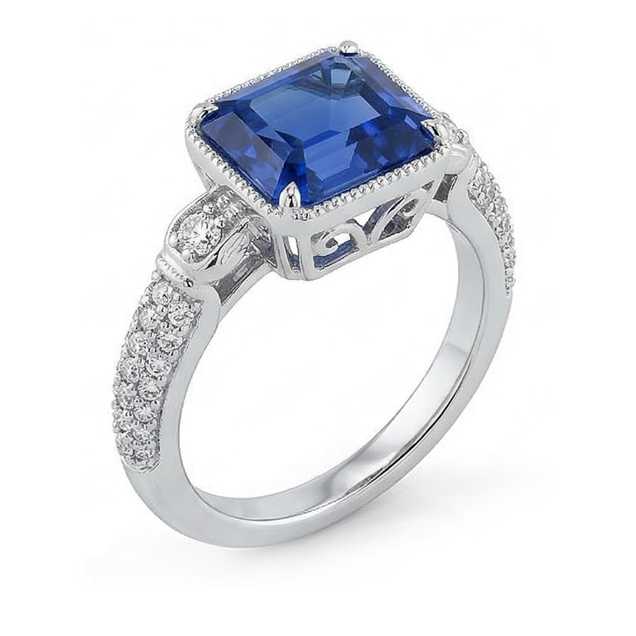 vero round diamante 4carati anello angolo laterale