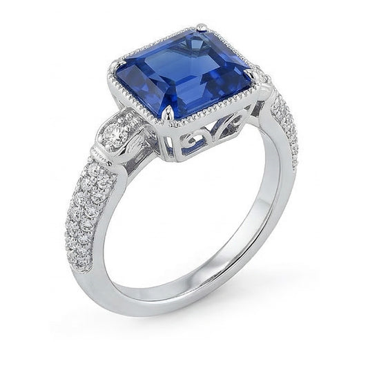 vero round diamante 4carati anello angolo laterale