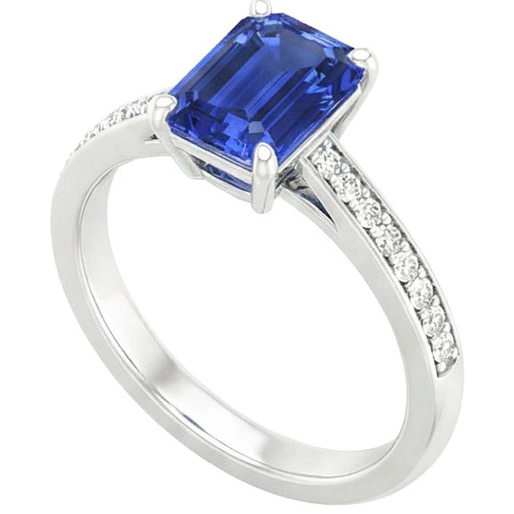 vero emerald diamante 2.50carati anello dettaglio ravvicinato