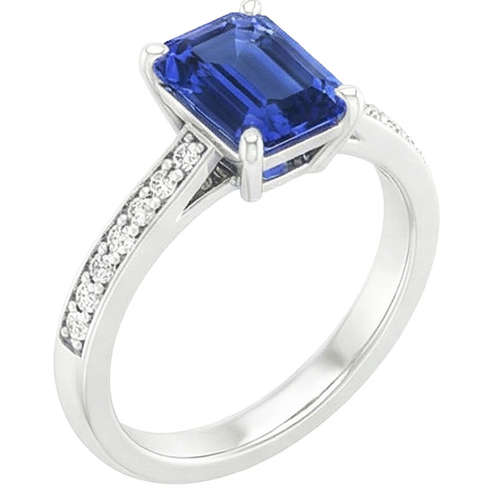 vero emerald diamante 2.50carati anello vista dall'alto