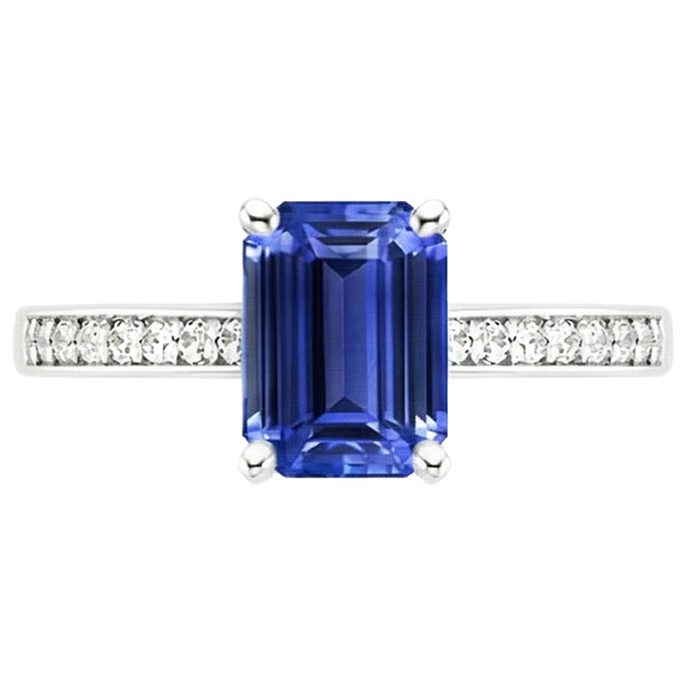 vero emerald diamante 2.50carati anello vista di profilo