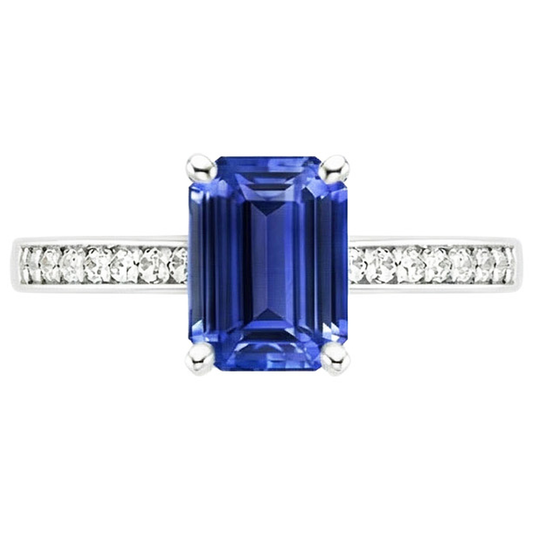 vero emerald diamante 2.50carati anello vista di profilo