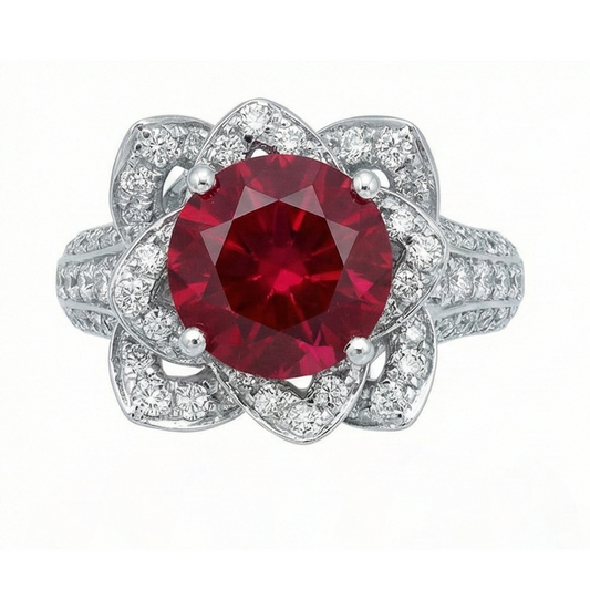 vero round diamante 2.51carati anello vista frontale