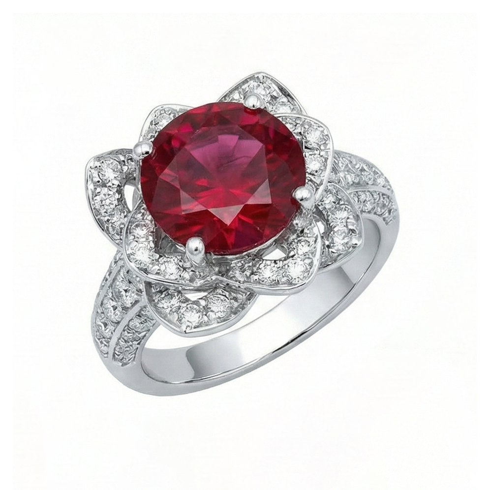 vero round diamante 2.51carati anello angolo laterale