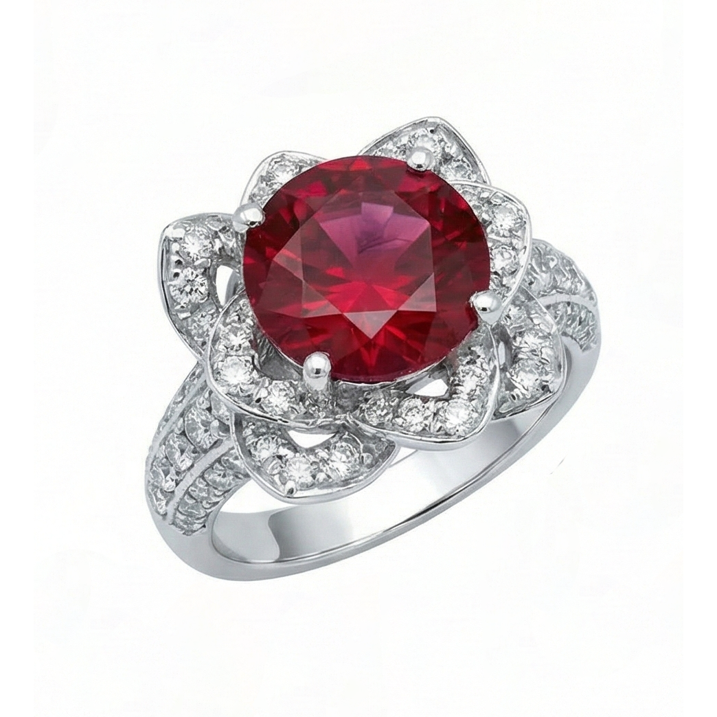 vero round diamante 2.51carati anello dettaglio ravvicinato