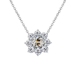 Collana Pendente Oro 14 Carati Bianco con Brillante – 2 carati