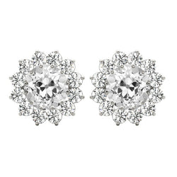 Brillante Orecchini a Lobo 7 carati F/VS1 – Oro 14 Carati Bianco