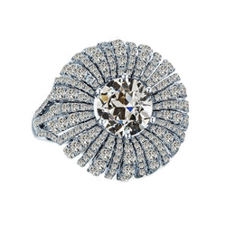 Diamante Fine Anello con Pavé Halo fatto a mano 2 carati