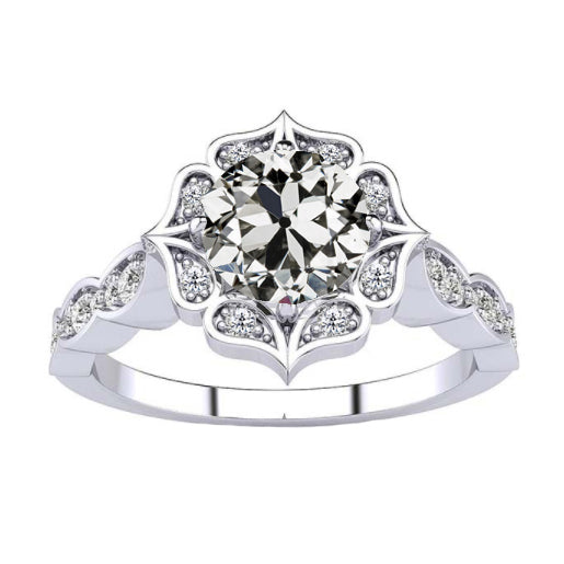 Diamante Anello Halo 1,50-carati Oro Bianco 14K – vista principale