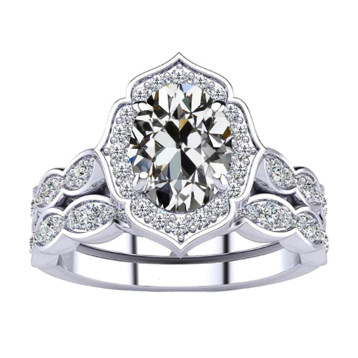 Anello di Fidanzamento Halo Oro Bianco 14K con Diamante – vista principale