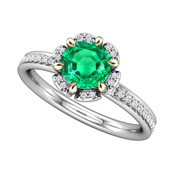 GIA-Certificato Smeraldo Fine Anello con Pietra Preziosa 1