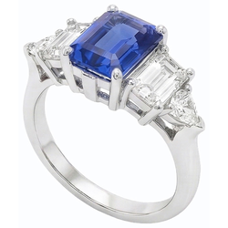 Gemma smeraldo blu zaffiro anello 2.50 carati gioielli in oro con diamanti
