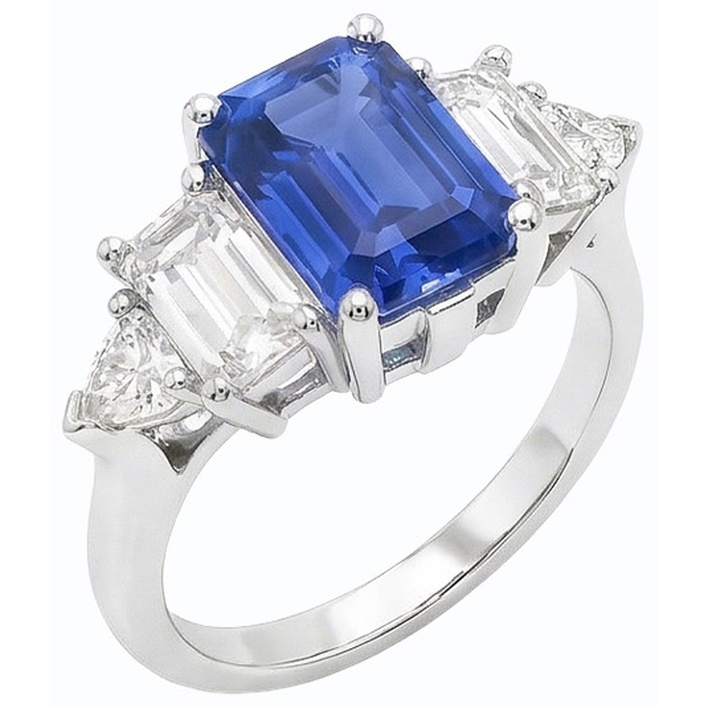 Gemma smeraldo blu zaffiro anello 2.50 carati gioielli in oro con diamanti