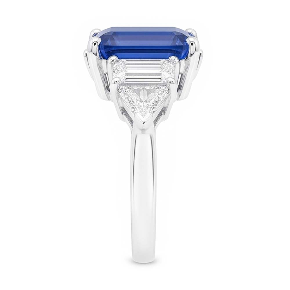Gemma smeraldo blu zaffiro anello 2.50 carati gioielli in oro con diamanti