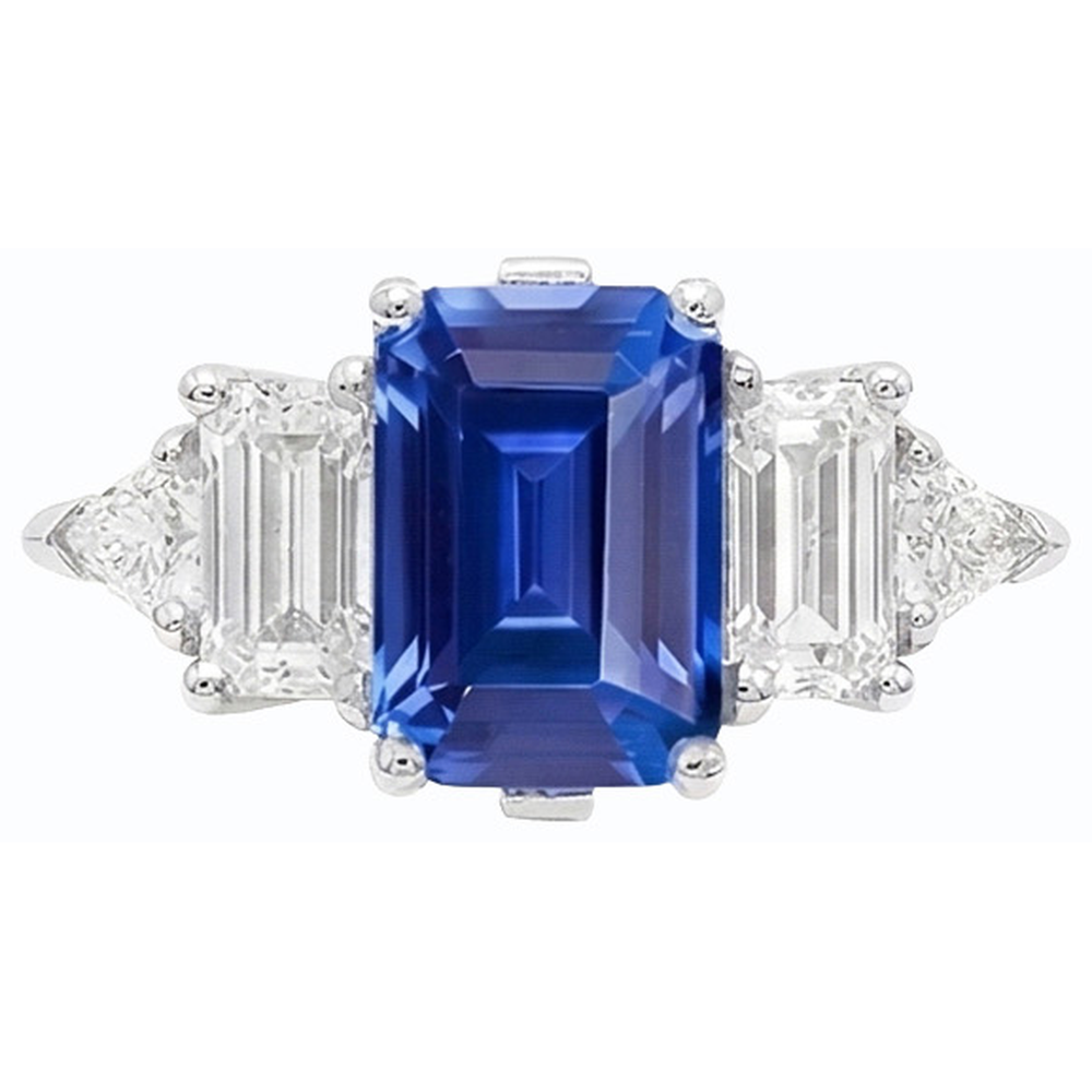 Gemma smeraldo blu zaffiro anello 2.50 carati gioielli in oro con diamanti