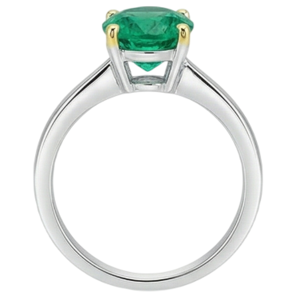 Elegante Smeraldo Anello Pietra Colorata 3 carati – vista dall'alto