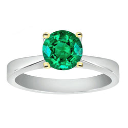 Affusolato Anello Pietra Colorata – Smeraldo 3 carati Oro Due