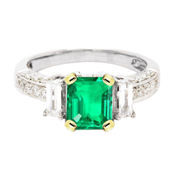 Squisito Anello Anniversario Smeraldo Fine Anello con Gemma – 2