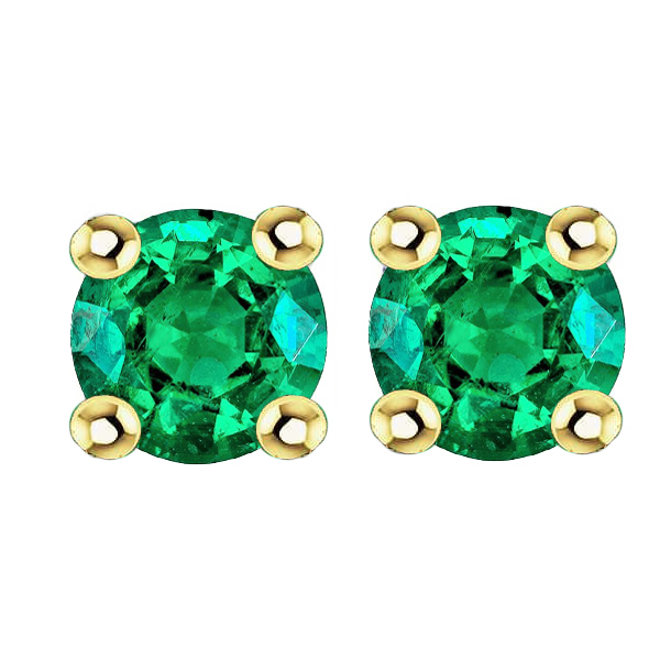 Smeraldo Colombiano Gemstone Earring 4 carati Oro 14 Carati Bicolore – vista principale