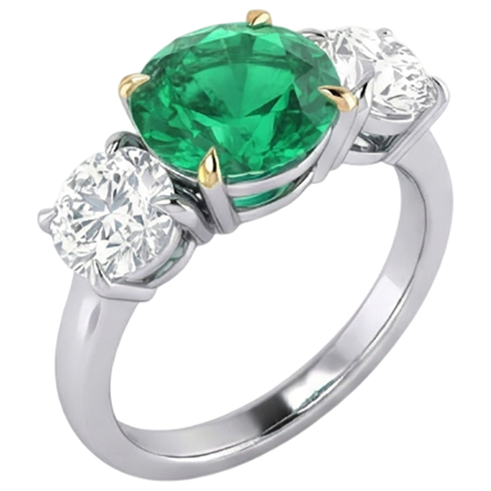 Fine Anello Pietra Colorata 3 carati – vista profilo