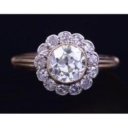 Genuino Come I Gioielli Edoardiani Anello Di Fidanzamento In Stile Vintage Old Mine Cut