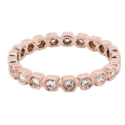 Genuino Eternity Band 2.10 Carati Con Castone E Gioielli In Oro Rosa Milgrain