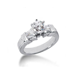 Genuino Anello Anniversario In Oro Bianco Con Tre Pietre Da 2.30 Ct.