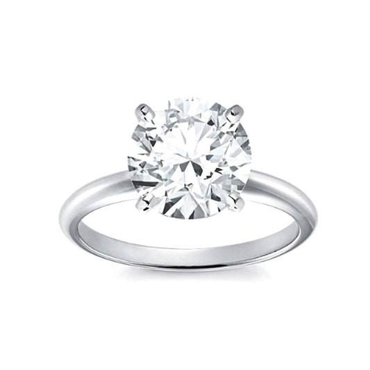 Genuino Diamante Rotondo Solitario Da 1 Carati Con Anello Di Fidanzamento In Oro Bianco 14K