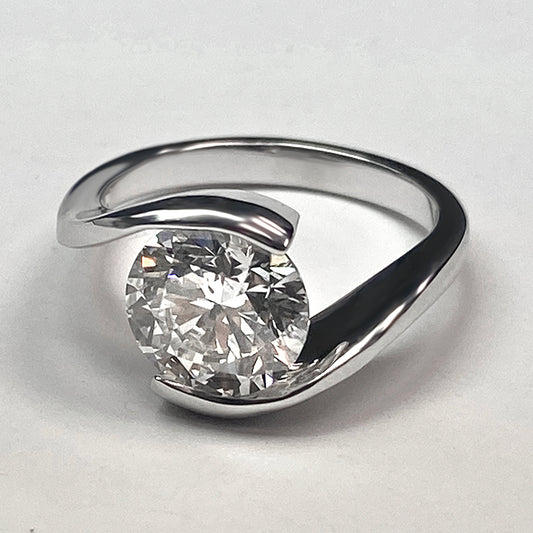 Genuino Anello Solitario Con Diamant Per Donne