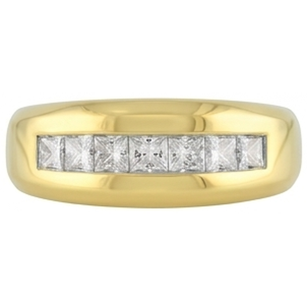 Gioielleria A Fascia Da Uomo In Oro Giallo 14K Con Vero Diamante Naturale Autentico ( non creato in laboratorio ) Taglio Principessa Da 1 Ct Novità