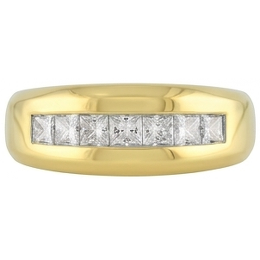 Gioielleria A Fascia Da Uomo In Oro Giallo 14K Con Vero Diamante Naturale Autentico ( non creato in laboratorio ) Taglio Principessa Da 1 Ct Novità