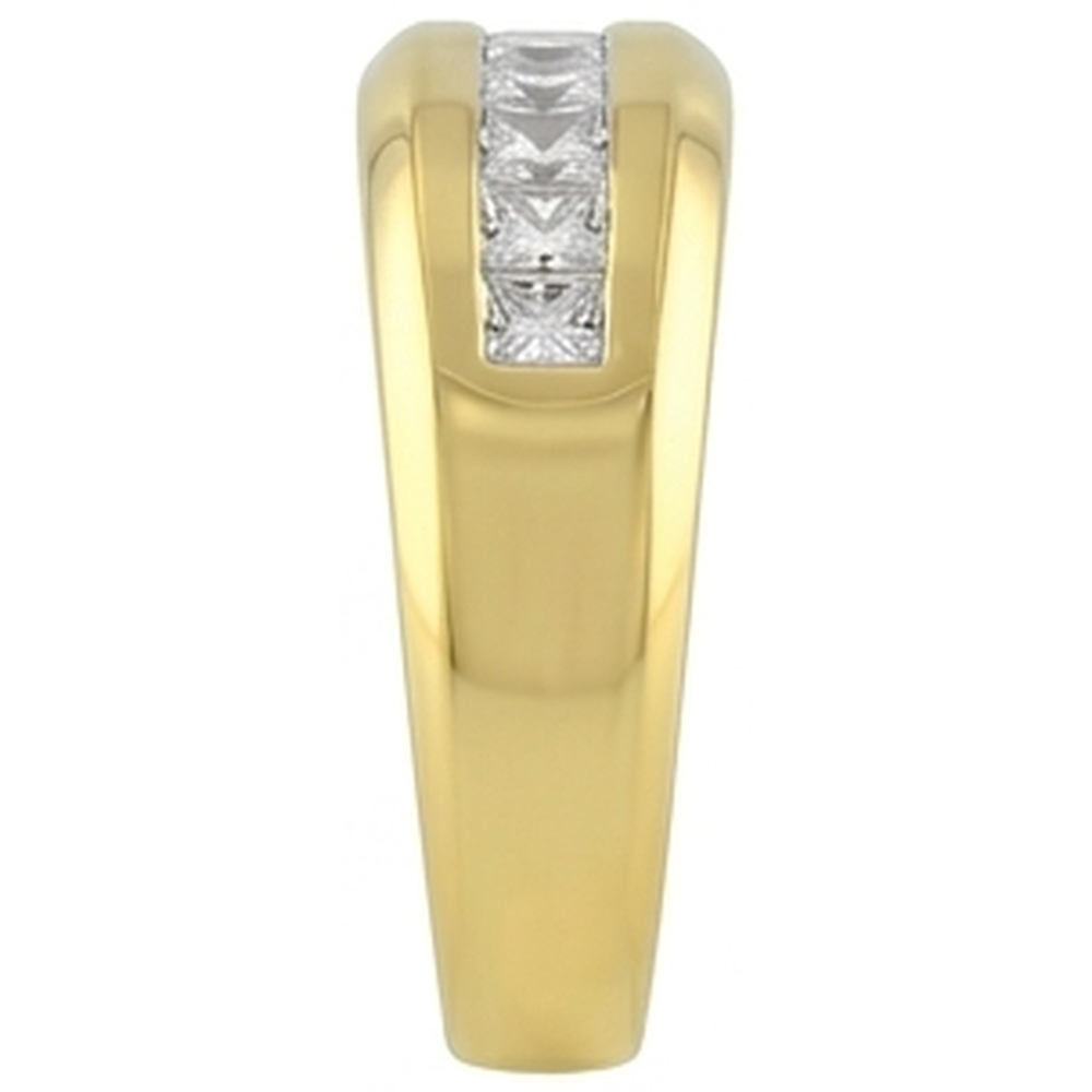Gioielleria A Fascia Da Uomo In Oro Giallo 14K Con Vero Diamante Naturale Autentico ( non creato in laboratorio ) Taglio Principessa Da 1 Ct Novità