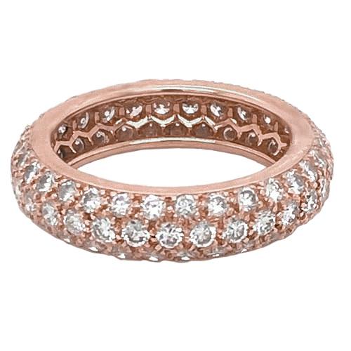 Gioielleria Da Donna In Oro Rosa Con Vero Diamanti A Fascia 3.36 Carati