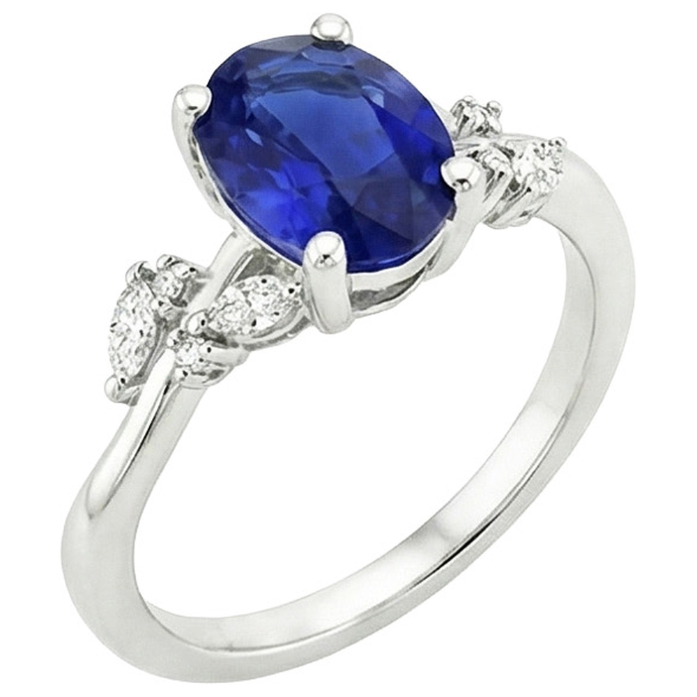 Gioielleria con pietre preziose Anello con zaffiro blu e diamanti 4.50 carati