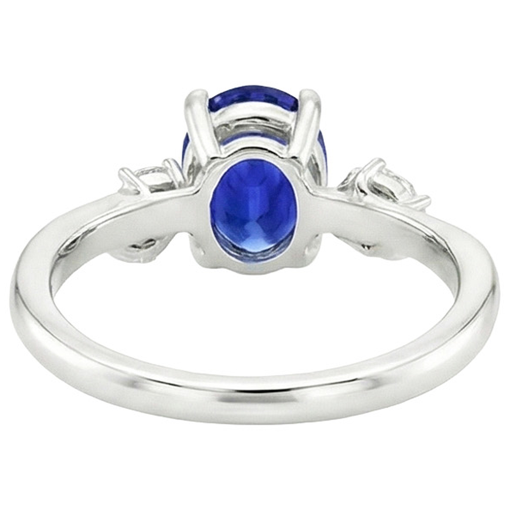 Gioielleria con pietre preziose Anello con zaffiro blu e diamanti 4.50 carati
