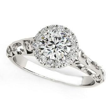 Gioielli Art Nouveau Nuovo Anello Di Fidanzamento Halo Con Genuino Diamante Da 2,75 Ct