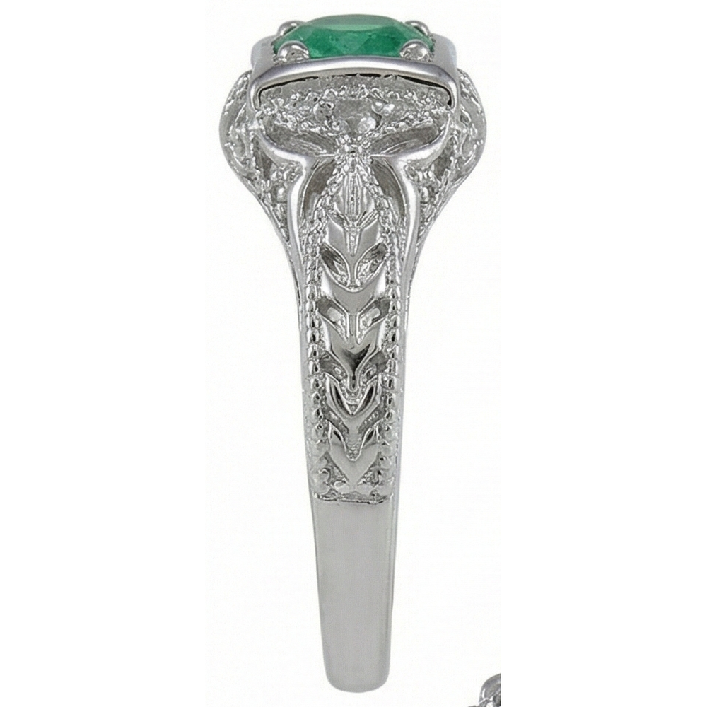 Gioielli Art Nouveau Nuovo anello con diamante verde smeraldo a taglio rotondo da 6 ct