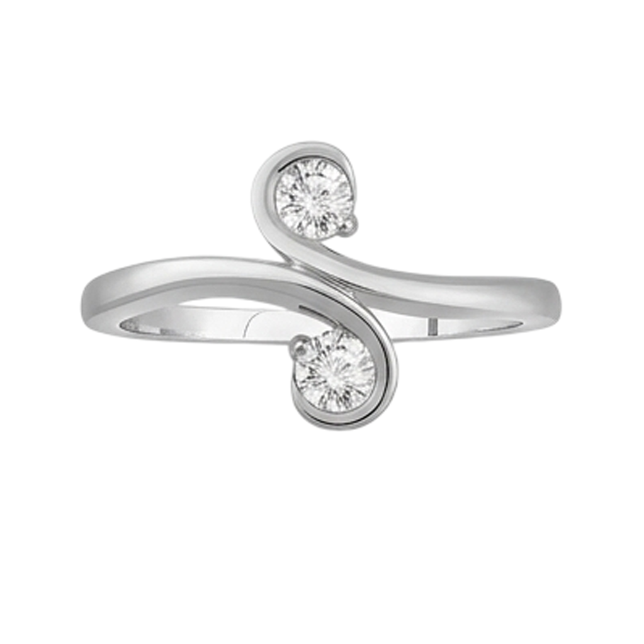 Gioielli Art Nouveau Nuovo anello di diamanti Toi et Moi a due pietre