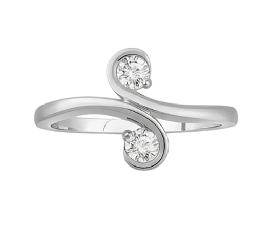 Gioielli Art Nouveau Nuovo anello di diamanti Toi et Moi a due pietre