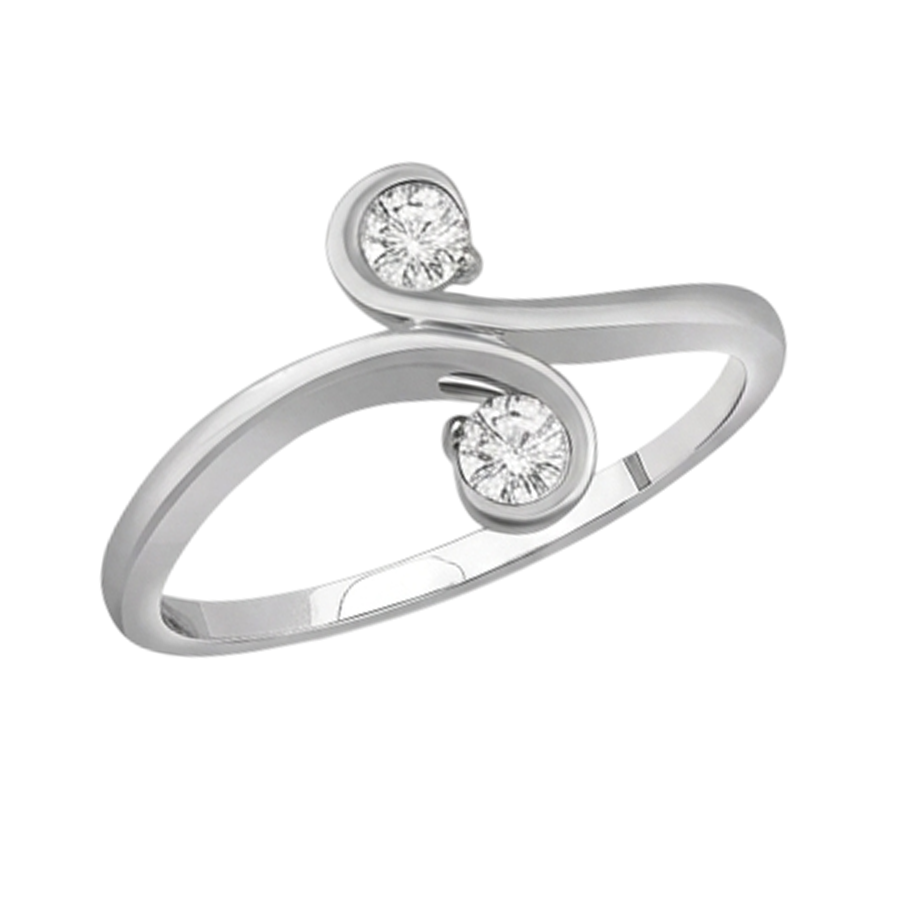 Gioielli Art Nouveau Nuovo anello di diamanti Toi et Moi a due pietre