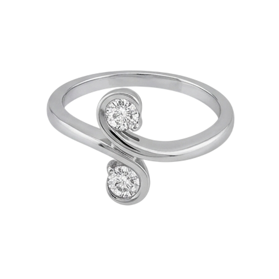 Gioielli Art Nouveau Nuovo anello di diamanti Toi et Moi a due pietre