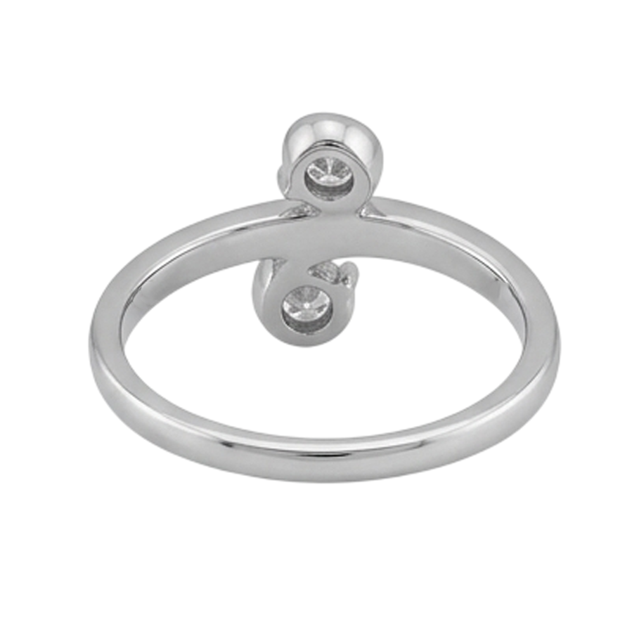 Gioielli Art Nouveau Nuovo anello di diamanti Toi et Moi a due pietre