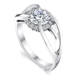 Gioielli Con Anello Con Vero Diamante Rotondo Halo Da 2.85 Ct