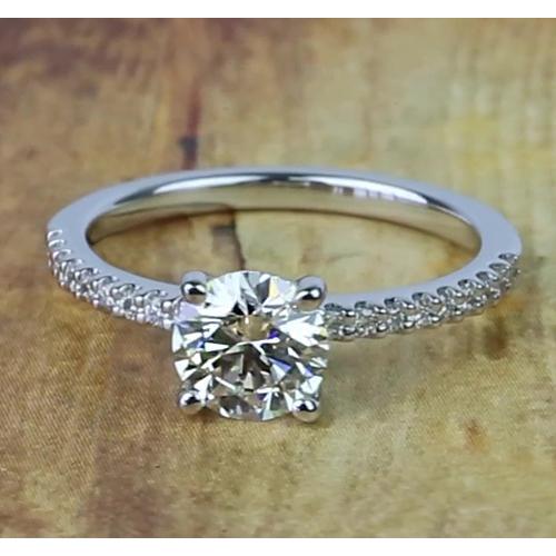 Gioielli Con Anello Di Fidanzamento Con Vero Diamante Rotondo Da 1.50 Carati