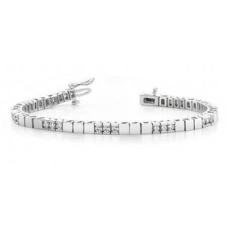 Gioielli Per Bracciale Tennis In Oro Bianco 14K 2.70 Carati Con Naturale Diamanti Rotondi