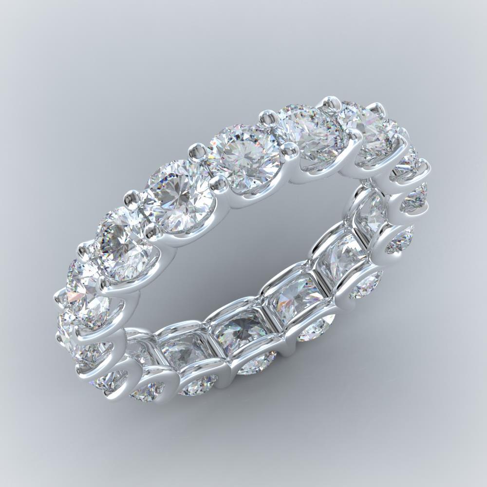 Gioielli Per Fedi Nuziali Eterni Con Vero Diamanti Rotondi Da 4.80 Carati